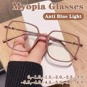 Kính Cận Thị 2021 Gọng Kính Lớn Màu Nâu Mờ Mới Kính Cận Học Sinh Chống Ánh Sáng Xanh Với Lớp-0.5 Đến-6.0