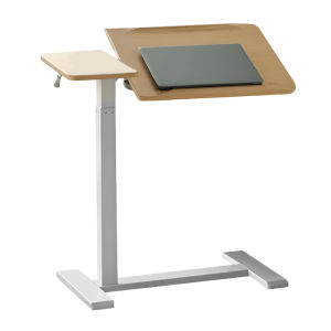 New Overbed Table ★ Portable Standing Desk ★ Adjustable Mobile Desk ★ C Shape Design ★ Easy Setup