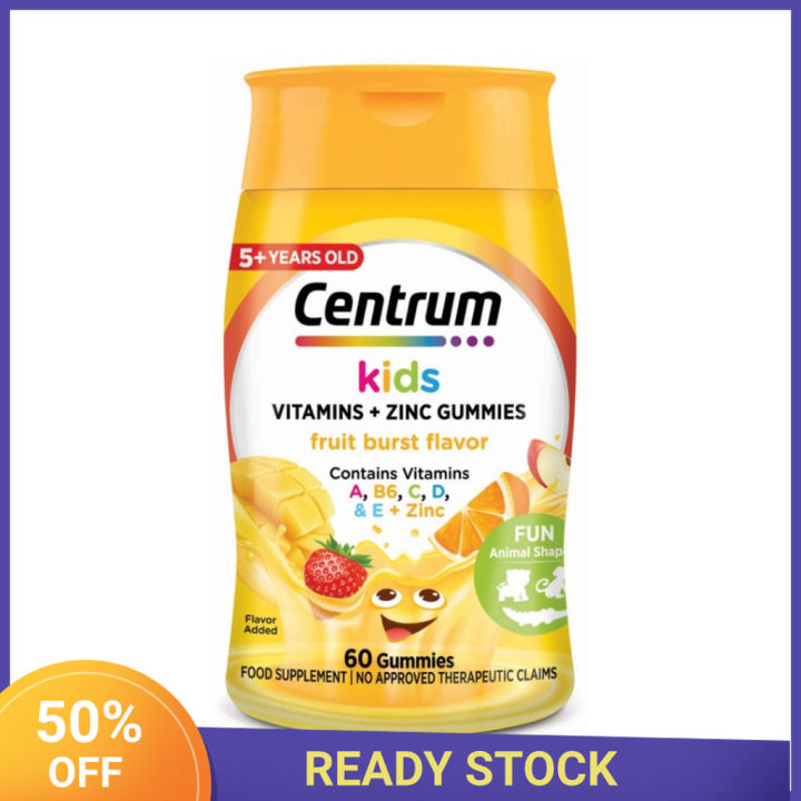 CENTRUM KIDS Vitamins + Zinc Gummies Fruit Burst Flavor 60s | Lazada PH