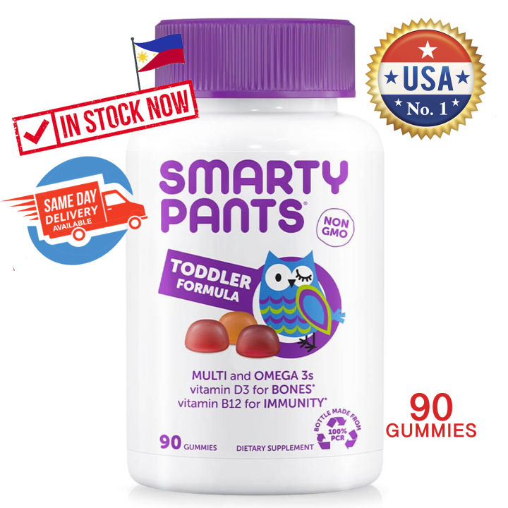 SmartyPants Toddler Formula Multivitamin, Daily Gummy Vitamins Omega 3
