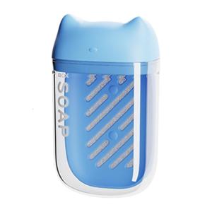 Plastic Soap Holder Box with Cats Ear Lid and Water Drain Hole Designs For Home and Bathroom Practical Travel Soap Case