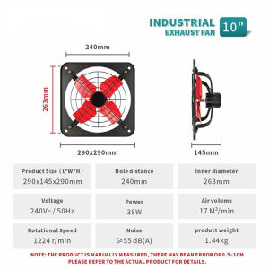 Industrial Window Exhaust Fan 8/10/12/14/16/20 inch All-metal Mute Ventilation Fan Household Toilet Kitchen Window Exhaust Fan Powerful Changing Fan High Volume High Suction Ventilation Equipment
