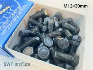 สกรูมิลดำเบอร์ 19 STIC #ยกกล่อง#M12x30mm (ราคาต่อกล่องจำนวน 50 ตัว) M12x30mm P1.75 AF19 ความแข็ง 8.8 น็อตหัวปรแจปากตายเบอร์ 19 เกลียว 1.75mm แข็งแรงได้มาตรฐาน