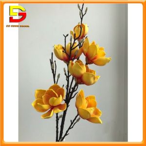 Cành Hoa Nhân Tạo - Hoa Mộc Lan 6 Bông Cánh Nhọn Cành Dài 120cm Cắm Bình Lọ Trang Trí DGH-479