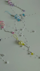 Y2K Jellyfish Phone Charm Keychain Star Pearl Mobile Phone Chain Unique Fringe Phone Lanyard For Women Girls