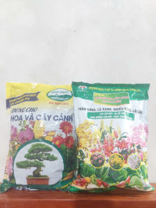Phân bón hữu cơ vi sinh Sông Gianh bột và Quế Lâm viên nén túi 2kg giúp hoa cây cảnh ra rễ bật mầm