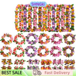 SHNGki 4Pcs set Hawaiian Flower leis Garland Necklace DIY Decoration Fancy Dress Party