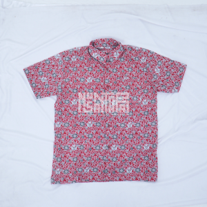 Baju Batik Seragam Sekolah Motif Bunga Rampe Merah Size SD