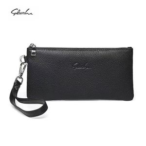 Mens handbags First-grain cowhide small handbags Long zipper wallets ⚡Large capacity