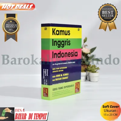 Kamus Bahasa Inggris Indonesia Lengkap Edisi Yang Diperbaharui Oleh John M. Echols Soft Cover Untuk Anak Sd Ukuran Besar Bahsa Kmus Smp Bhs Kecil John Echols Jhon Echol M Ori Sc Indonrsia B Inggris
