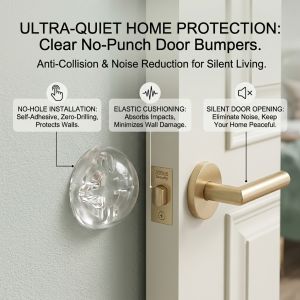 Anti Collision Bumper Transparent Door Wall Protector PU Double Sided Self Adhesive Bumper Pad Door Stop Guard
