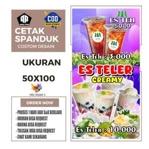 Cetak Spanduk Banner ES TEH SOLO & ES TELER Costom Desain