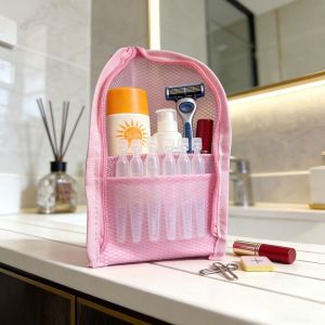 RERAT Waterproof PVC Cosmetic Bag Large Capacity Vertical Design Portable Beauty Case Multi-purpose Stand Up Womens Washbag Travel Storage