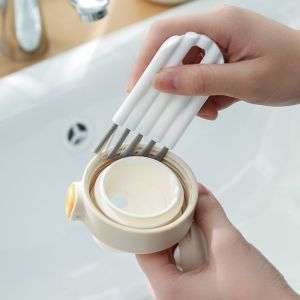 Multi Purpose Cleaning Brush for Cup Lids Keyboard Gaps Curly Cup Lid Air Cushion Comb Bottle Cap Grooves Crevices Cleaning Tool