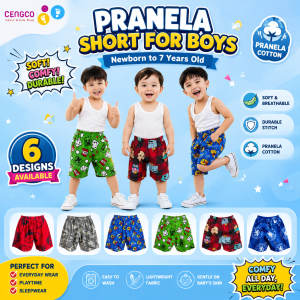 6 Pcs Single Short for Boys Newborn to Toddler Casual Clothing Pranela Soft Cotton Set up to 7 Years Old