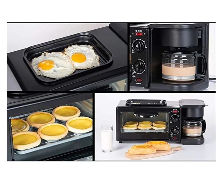 Breakfast Maker in Mini Oven Non Stick Grill Toaster Oven