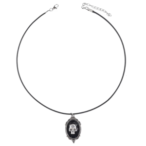Edgy Skull Necklace Zinc Alloy Crafted Lightweight Chain Comfortable Wear Adjustable Neckchain For Costume Parties