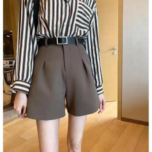 【Gửi Thắt Lưng】quần Soóc Quần Âu Dáng Chữ A Cạp Cao Dáng Ôm Thường Ngày Dáng Rộng Dễ Phối Đồ Cho Nữ Mới