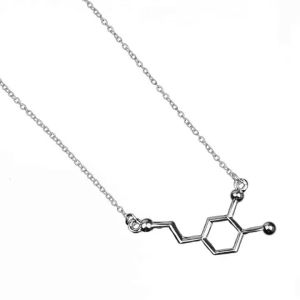 Unique Science Pendant Neckchain Y2K Chemical Formula Structure Necklace Graduation Gift for Students and Chemistry Fans