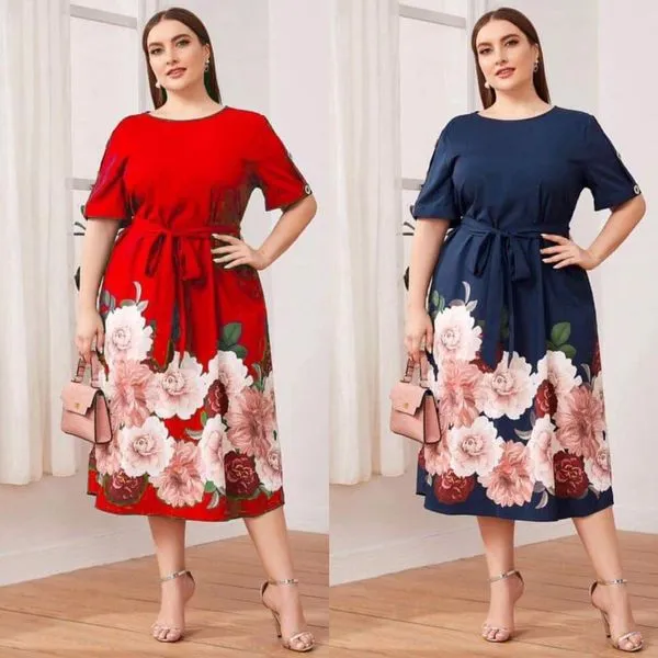 yellow floral plus size womens fashion maxi party v neck elegant hawaiian  sleeve dress for women