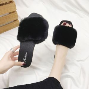 Free Shipping 2026 Autumn/Winter New Fashionable Furry Slippers For Women Outdoor Wear Ins Style Home And Indoor Slippers Ladies Winter Slippers