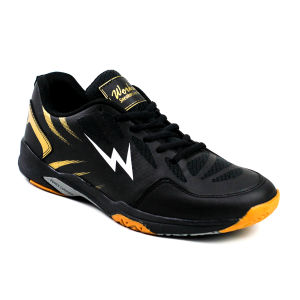 Sepatu Badminton Pria Microfiber Putih Sol Karet - Sepatu Olahraga Bulutangkis Pria Sepatu Cowok