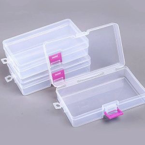 Hộp Nhựa Trong Suốt Hình Chữ Nhật 144x84x35mm Có Khóa Gài Đựng Đồ Lưu Trữ An Toàn Tiện Dụng Mới