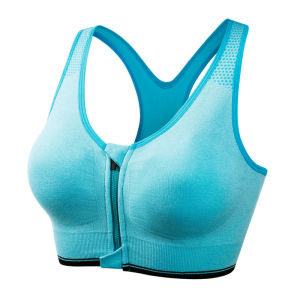 Sport Bra Gym BH Olahraga Wanita Zipper Model Resleting Tank Top Shockproof Hollow Back Breathable Bra IBH024