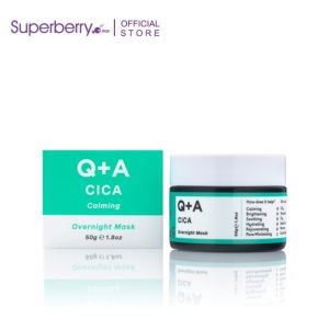 Q+A Cica Overnight Face Mask 50g | Soothing Sleeping Mask for Sensitive & Dry Skin