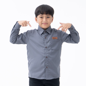 Kemeja Hem Anak Laki-Laki Lengan Panjag || Baju Atasan Anak Cowok Formal Usia 5-10 Tahun Bahan Katun