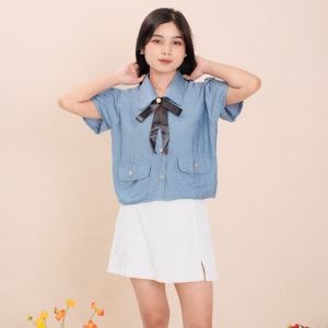 Atasan Kemeja Wanita Modern Dan Tendy Gaul Cool JENNIE Batik Dua Putri