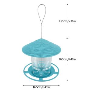 FWFHTP Hanging Automatic Bird Feeder Transparent Waterproof Lazy Bird Feeder Portable House Type Bird Feeder Outdoor Garden