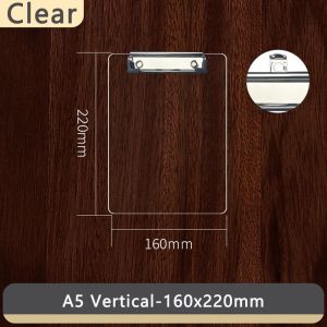 FLYING A4/A5/B5/A6 Clipboard Acrylic Vertical/Horizontal Clip Writing Pad Durable Clear Document Clip Holder Gift