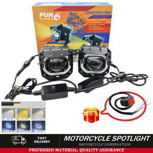 2PCS Mini Driving Light Upgraded V7 Pro 2nd Full Set high/low beam white/yellow and Blue LED headlights Korea LED chip IP68