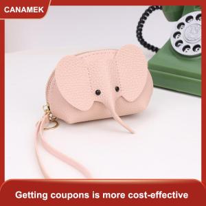 【CANAMEK】 1 chiếc Ví đựng thẻ khóa kéo hình son môi sáng tạo ví nhỏ hình voi dễ thương ví phong cách cosplay anime túi Nhật Bản hình voi móc treo balo