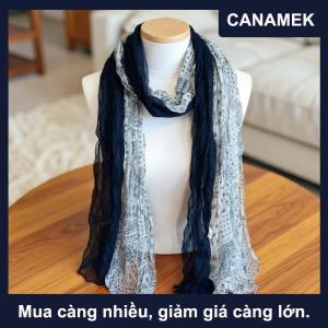 【CANAMEK】 Retro phong cách dân tộc ấm lạnh-proof khăn phụ nữ nhàu nát Khăn lụa dài nếp gấp dần dần thay đổi màu khăn choàng thời trang Khăn trùm đầu Quà Tặng