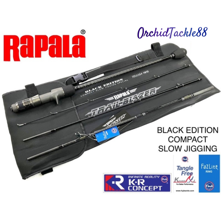 RAPALA Trailblazer Black Edition Compact Slow Jigging Special Travel 4  piece Rod Baitcasting TBSJC664