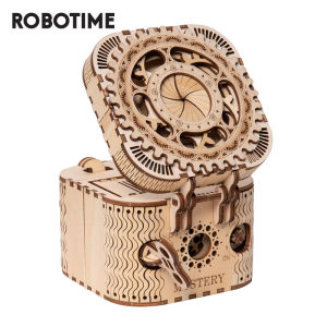 Robotime DIY 3D Wooden Puzzle Storage Box Password Treasure Box Assembly Model Building Kit Toys for Children LK502