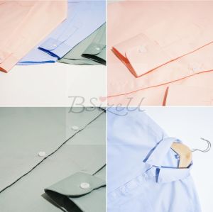 เสื้อเชิ้ตสีดำ เสื้อเชิ้ตแขนยาว เสื้อผู้ชาย คอปก ผ้า Comb Twill มี 10 สี สีพื้น   ทรง Slim Fit (เข้ารูป) M L XL 2XL 3XL แบรนด์ BSizeU
