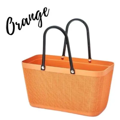 Plastic Hand Basket Portable Shopping Bag Multi-functional Storage Basket Bag Organizer Picnic Outdoor Basket