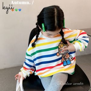 KYII baby Korean children long-sleeved Round-neck girls Casual Top kyii0106