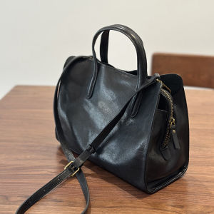 BeeGreen Women Genuine Leather Classic Tote Bag Elegant Commuter Handbag Versatile High Quality Shoulder Bag