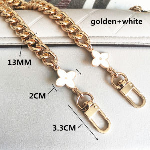Bag shoulder strap DIY chain accessories womens bag gold 13MM flower chain bag strap single shoulder diagonal cross new chain bag shoulder strap chain strap metal chain accessories