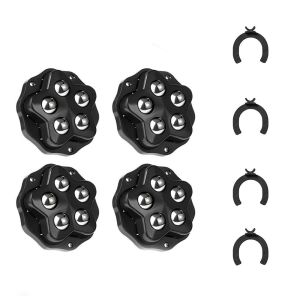 LEKGAVD 4Pcs Mute Ball Universal Wheel Self Adhesive 5 Beads Furniture Casters Mini 360° Rotation Universal Pulley Tea table