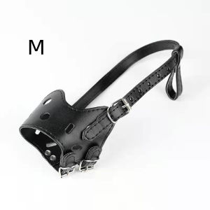 Adjustable Breathable Mask PU Leather Pet Dog Muzzle Anti Bark Bite Chew Safety For Small Large Dogs Mouth Soft Muzzles Training Dog Mouth Cover