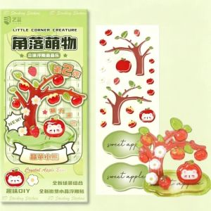 SIRENXI Hài hước Miếng dán 3D Crystal có thể xếp chồng lên nhau Đa chức năng Có thể tái sử dụng Decal tự làm Phổ quát Gấu Thỏ Decal nổi hình hoạt hình Đồ thủ công cho trẻ em