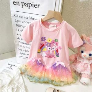 【C098 Stock Clearance】New Fashion 1-8yrs old Girl Princess Dress Skirt Stella Lou dress Lina Bell gauze dress Girls Kids Blouse shirt