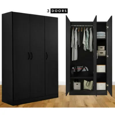 (Ready Stock in Malaysia) 2 or 3 Door Wooden Wardrobe / Almari Baju / Cabinet / 衣橱/ Almari Murah