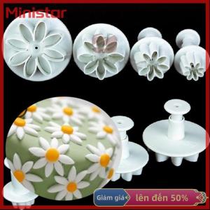 Ministar 4x khuôn bánh ngọt Kẹo mềm trang trí Sugarcraft khuôn bánh quy Máy cắt hoa cúc