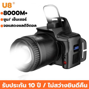 4000Wไฟฉายคาดศีรษะ LED ซูมได้ ไฟสว่างแรง ไฟคาดหัวแรงสูง แบบชาร์จไฟในตัว ไฟฉายคาดหัว ไฟฉาย ไฟคาดหัว